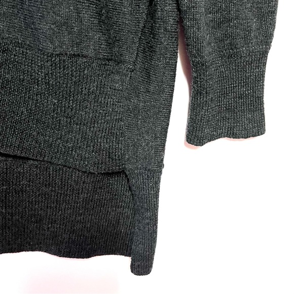 Eileen Fisher Sweater Merino Wool Hi Low Charcoal Gray SZ XS Drop Shoulder Boxy - Picture 8 of 11
